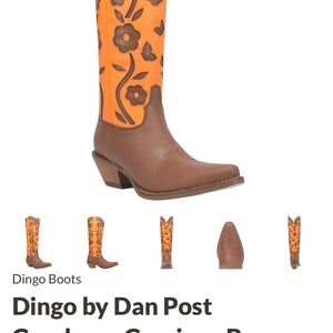 Dingo Brown and Orange Heeled Boots